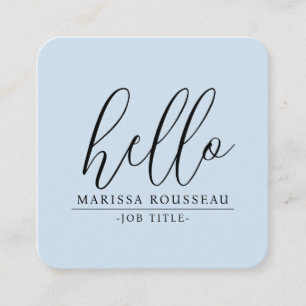 Minimalistisch Blush Blue Hallo QR Code Social Med Quadratische Visitenkarte