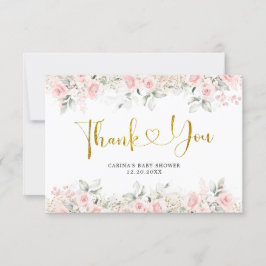 Minimalistisch Blush Pink Bläserndusche Dankeskarte