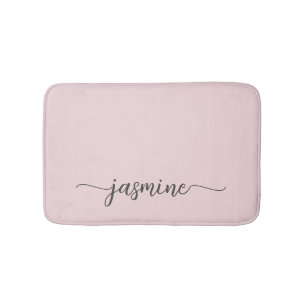 Minimalistisch Blush Pink Girl Monogram Name Scrip Badematte
