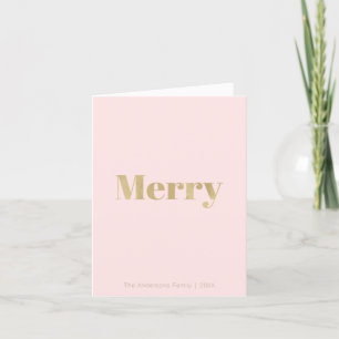 Minimalistisch Blush Pink & Gold Frohe Weihnachten