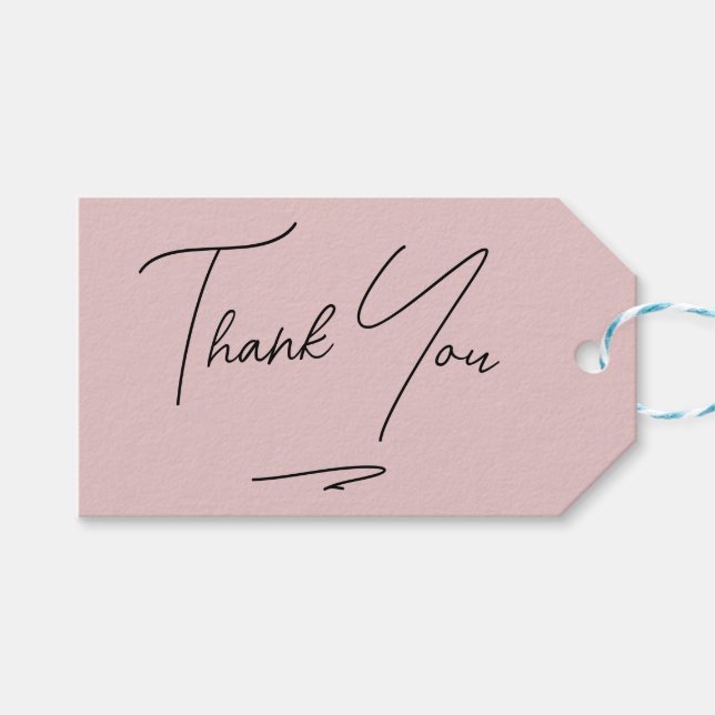 Minimalistisch Blush Pink Handgeschriebenes Skript Geschenkanhänger (Vorderseite (Horizontal))