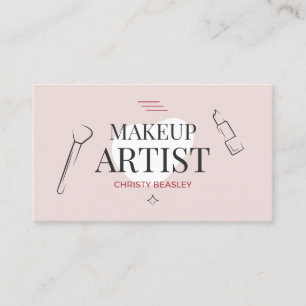 Minimalistisch Blush Pink Makeup Artist Visitenkarte