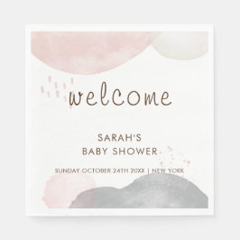 Minimalistisch Boho Abstrakt Baby Dusche Willkomme Serviette