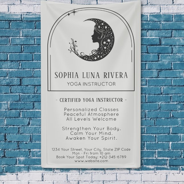 Minimalistisch Boho Arch Celestial Crescent Moon Banner (Minimalist Boho Arch Celestial Crescent Moon Banner)