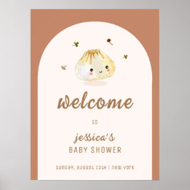 Minimalistisch Boho Arch Dumpling Babydusche Empfa Poster