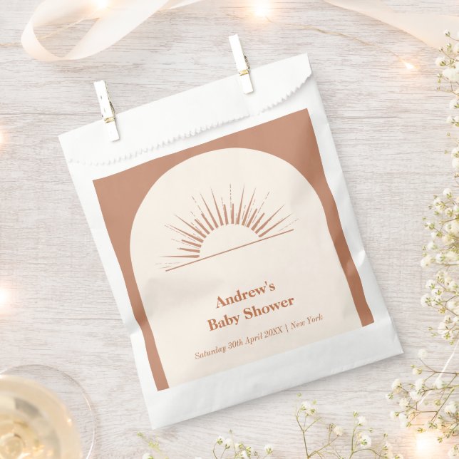 Minimalistisch Boho Arch Sunshine Baby Dusche Geschenktütchen (Ausgeschnitten)