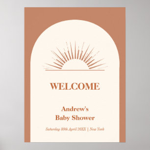 Minimalistisch Boho Arch Sunshine Baby Dusche Will Poster