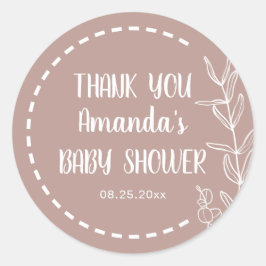 Minimalistisch Boho Baby Dusche Vielen Dank Runder Aufkleber