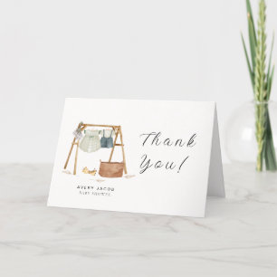 Minimalistisch Boho Baby Duschkleidung Dankeskarte