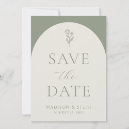 Minimalistisch Boho Botanical Sage Green Wedding Save The Date