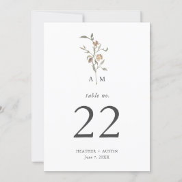 Minimalistisch Boho Botanicals-Tischnummer