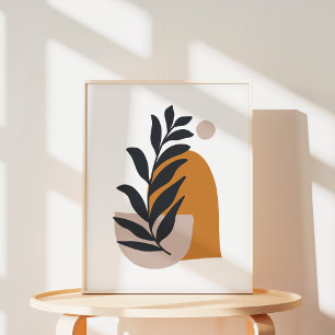 Minimalistisch Boho Botanische Abstrakte Form Kuns Poster