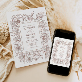 Minimalistisch Boho Botanische Terracotta Einladung