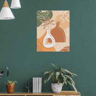 Minimalistisch Boho Chic Botanical Vase Art Poster