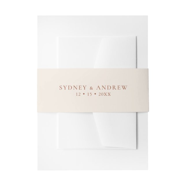 Minimalistisch Boho Chic Terracotta Wedding Einladungsbanderole (Vorderseite Beispiel)