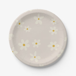 Minimalistisch Boho Daisy Tellers Pappteller