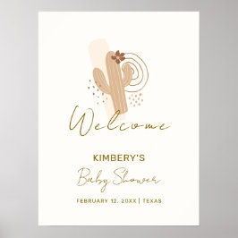 Minimalistisch Boho Desert Cactus Baby Dusche Empf Poster