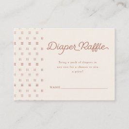 Minimalistisch Boho Diaper Raffle | Terra Cotta Begleitkarte