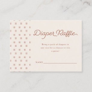 Minimalistisch Boho Diaper Raffle Terra Cotta Begleitkarte