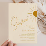 Minimalistisch Boho, du bist meine Sonnenschutzdus Einladung<br><div class="desc">Lassen Sie sich mit unserem minimalistischen Boho verwöhnen, das Sie als Baby-Dusche einladen und Vintagen Charme mit zeitgenössischem Flair vereinen. Dieses für beide Geschlechter entworfene, helle Design strahlt böhmische Farben aus und besticht durch ein gelb-goldenes Sonnenmotiv vor einem Hintergrund beruhigender Erdtöne. Die elegante und minimale Ästhetik, ergänzt durch feine Details,...</div>
