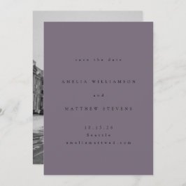 Minimalistisch Boho Dusty Lila Foto Wedding Save The Date