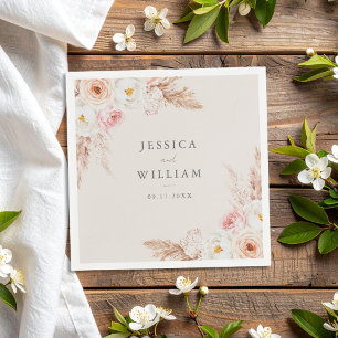 Minimalistisch Boho Fall Floral Wedding Serviette