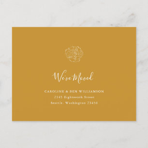 Minimalistisch Boho Floral bewegte Adresse gelb Postkarte