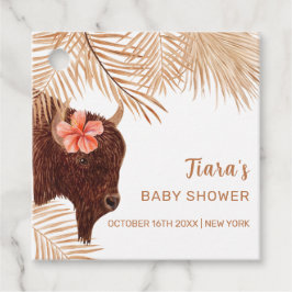 Minimalistisch Boho Floral Holy Cow Girl Babydusch Geschenkanhänger