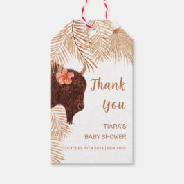 Minimalistisch Boho Floral Holy Cow Girl Babydusch Geschenkanhänger
