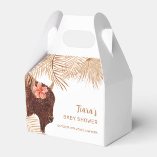 Minimalistisch Boho Floral Holy Cow Girl Babydusch Geschenkschachtel