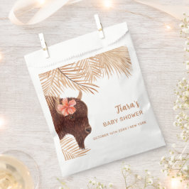 Minimalistisch Boho Floral Holy Cow Girl Babydusch Geschenktütchen