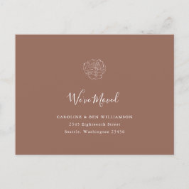 Minimalistisch Boho Floral Terracotta Anschrift Postkarte