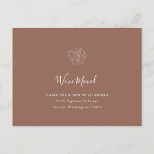 Minimalistisch Boho Floral Terracotta Anschrift Postkarte