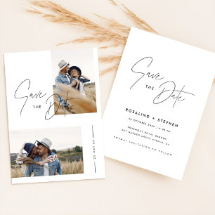 Minimalistisch Boho Foto Save the Date Einladung