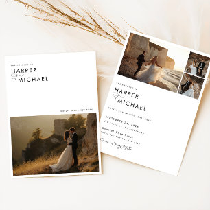 Minimalistisch Boho Foto Wedding Einladung