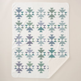 Minimalistisch Boho Geometric Südwest Blue Pastels Sherpadecke