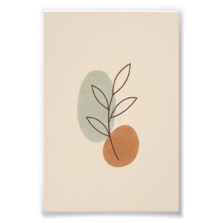 Minimalistisch Boho Leaf Poster