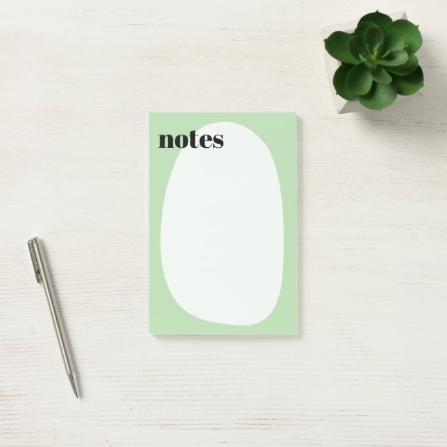 Minimalistisch Boho Light Green Bold Post-it Klebezettel (Büro)