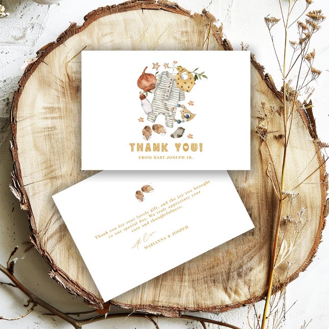 Minimalistisch Boho New Baby Shower Bothesline Dankeskarte (Von Creator hochgeladen)