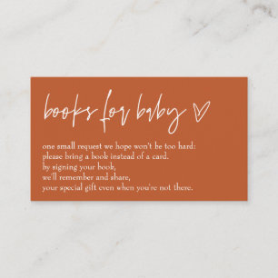 Minimalistisch Boho Orange Hello Baby Books for Ba Begleitkarte