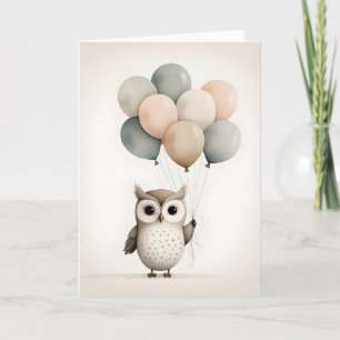 Minimalistisch Boho Owl mit Blankgrüße Karte