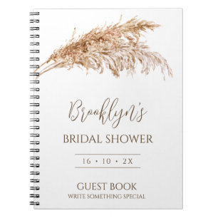 Minimalistisch Boho Pampas Grass Brautparty Guest Notizblock