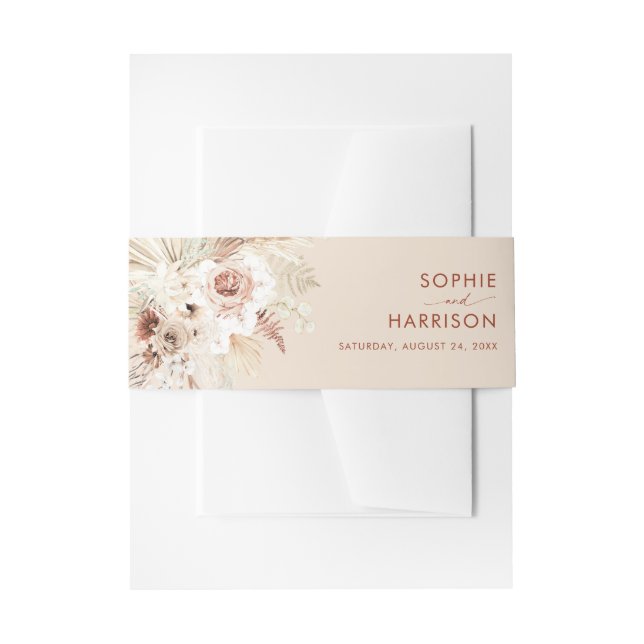 Minimalistisch Boho Pampas Grass Einladungsbanderole (Vorderseite Beispiel)