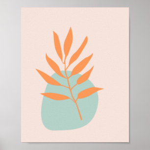 Minimalistisch Boho Pastel Floral Abstrakt Art Poster