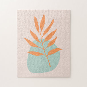 Minimalistisch Boho Pastel Floral Abstrakt Art Puzzle