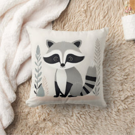 Minimalistisch Boho Raccoon Woods Kinderzimmer Kin Kissen