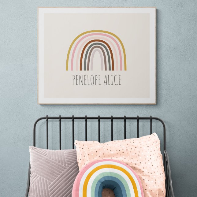 Minimalistisch Boho Rainbow Zeichne Personalisiert Poster (Von Creator hochgeladen)