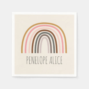 Minimalistisch Boho Rainbow Zeichne Personalisiert Serviette