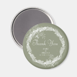 Minimalistisch Boho Sage Green Hochzeit Magnet