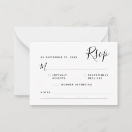 Minimalistisch Boho Script UAWG Budget Wedding Mitteilungskarte
